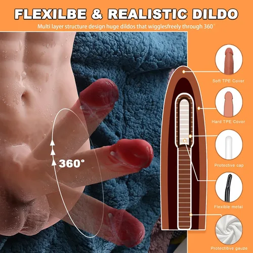 Miniatura 3 de Muñeca sexual masculina de hombre musculoso de 14 libras para mujeres con consolador enorme flexible de 7.8 pulgadas, juguete sexual realista 3D