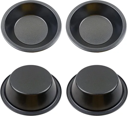 Mini moldes para tartas de 5 pulgadas, 4 piezas pequeñas redondas de acero al carbono, juego de utensilios para hornear pasteles, corteza, tartas,