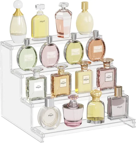 Miniatura 10 de Lifewit Organizador de Colonia para Hombres, Soporte de Perfume de Plástico de 4 Niveles, Montaje sin Herramientas, Estante de Exhibición