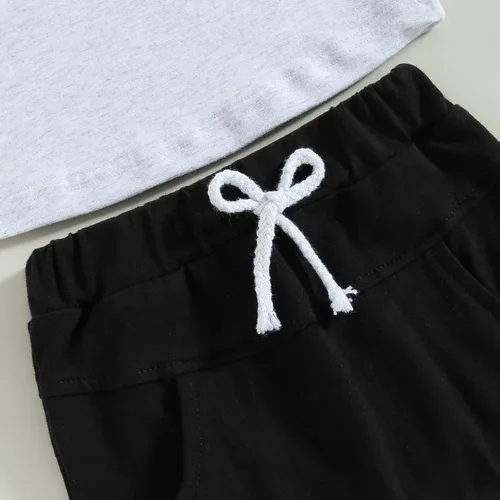 Miniatura 48 de Conjunto de camiseta de manga corta para bebé niño y niña, camiseta de manga corta, pantalones cortos casuales, ropa para recién nacidos, 6, 12, 18