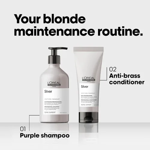 Miniatura 4 de L'Oréal Professionnel Paris Champú morado que deposita el color - Neutraliza los tonos amarillos no deseados para cabello natural, teñido