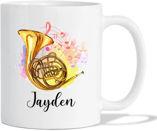 Miniatura 11 de Taza de café blanca con nombre personalizado para reproductor de piano, 11 y 15 onzas, taza de café con instrumento musical de piano, regalos