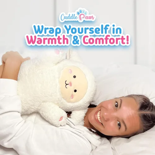 Miniatura 5 de Almohada de cuerpo de cordero de peluche Cuddle Paws para niños Almohada larga de peluche para abrazar Juguete suave para abrazar Regalo