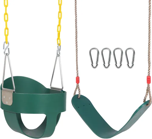 Miniatura 9 de RedSwing Columpio de Cubo Completo de Respaldo Alto con Combo de Asiento de Columpio de Servicio Pesado (Triángulo y Chain Dip), Correas de Árbol