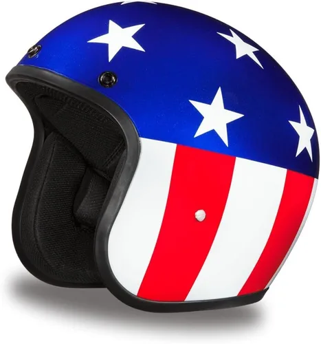 Miniatura 6 de Daytona Helmets Casco de motocicleta de cara abierta de 3/4 – Aprobado por DOT [Capitán América] [S]
