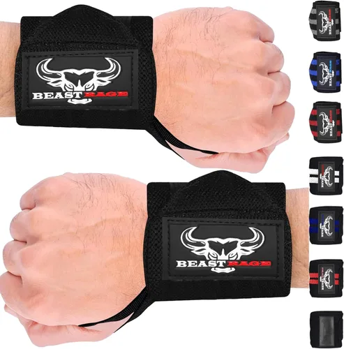 Miniatura 7 de BEAST RAGE Muñequeras para levantamiento de pesas, correas de levantamiento ajustables con lazo para el pulgar para un mejor apoyo en el gimnasio