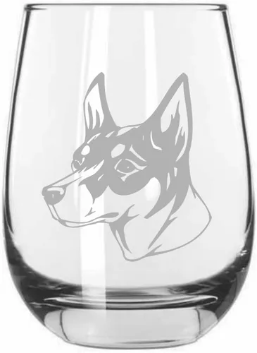 Miniatura 57 de Sakhalin Husky Dog - Copa de vino grabada personalizada de 15.25 onzas sin tallo