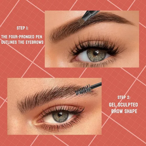 Miniatura 3 de Hilibrand 9705 - Lápiz de cejas y gel de cejas de doble punta 2 en 1, impermeable, resistente al sudor, de larga duración, 2# marrón oscuro