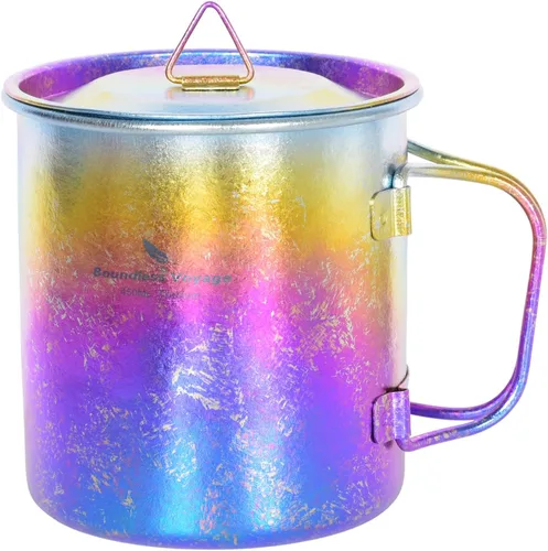 Boundless Voyage Titanio Cup 15.2 fl oz/15oz Camping Tazas & Tazas con Tapa Ultraligero Beber Taza para Exterior, Hinking, Jardín Ti3055D