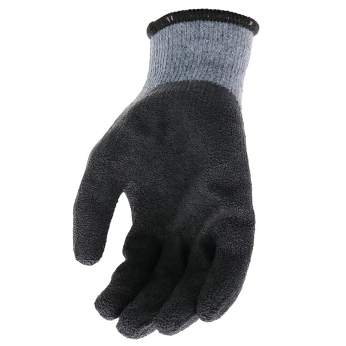 Miniatura 5 de Boss Guantes de trabajo con revestimiento de látex texturizado para hombre, resistentes al agua, carcasa de poliéster de calibre 13, gris/negro