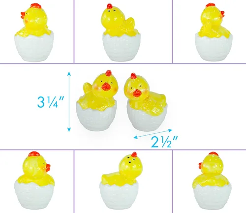 Miniatura 3 de Juego de pollitos de Pascua con patrón de mimbre, salero y pimentero, adorable decoración del hogar, función de mesa y regalo de primavera ideal
