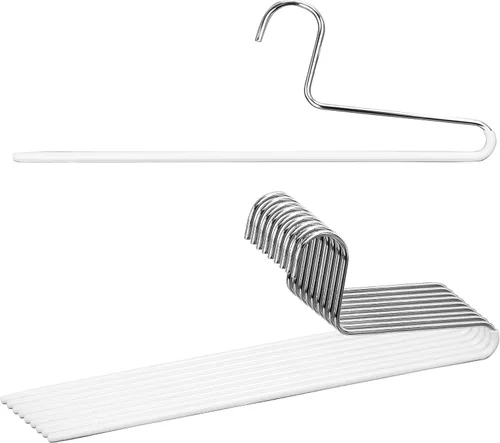 Miniatura 26 de Mawa by Reston Lloyd - Percha antideslizante para ropa que ahorra espacio con una sola barra para pantalones, estilo KH/1, juego de 30, color rojo