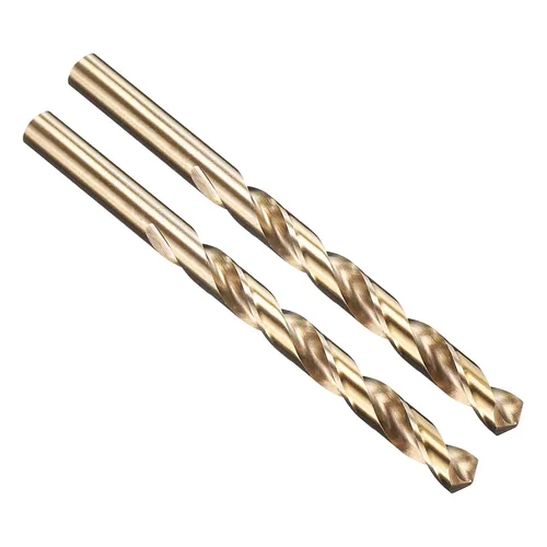 Miniatura 318 de PATIKIL Broca Jobber de 0.039 in, vástago recto M35 cobalto 5% acero de alta velocidad 135° acabado dorado para metal duro de acero inoxidable - 2