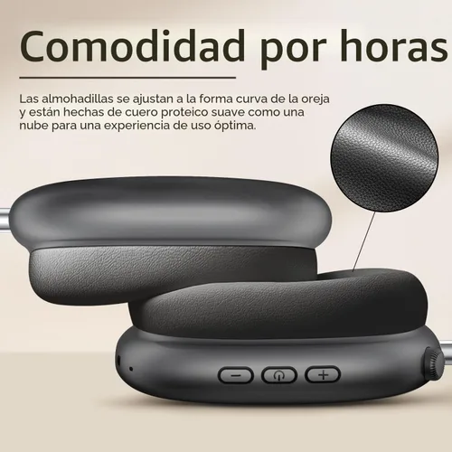 Miniatura 2 de Wentronic Auriculares ANC, auriculares inalámbricos plegables sobre la oreja Bluetooth 5.4, transpirables (gris)