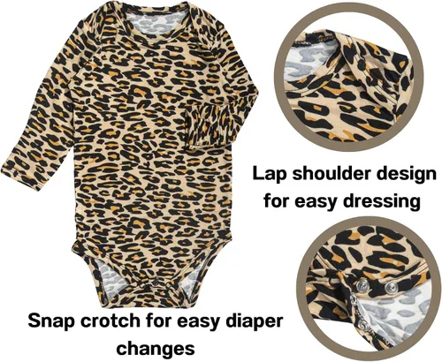 Miniatura 8 de Body para bebé con puños de manopla, rayón hecho de bambú, pijama de manga larga para niños y niñas