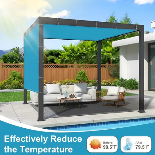 Miniatura 3 de LOVE STORY HC-027 - Toldo de tela con ojales, cubierta con 95% de protección ultravioleta para pérgola y patio al aire libre, 10 x 12 pies