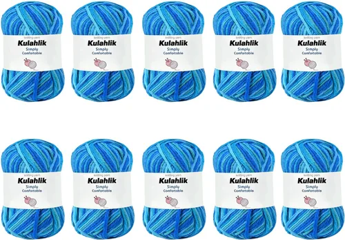 Miniatura 62 de 50g (1x50g) Hilo Acrílico para Crochet y Tejido, Hilo Degradado Colorido, 1 Rollo de Madejas, Hilo Acrílico Multicolor, Perfecto para Proyectos