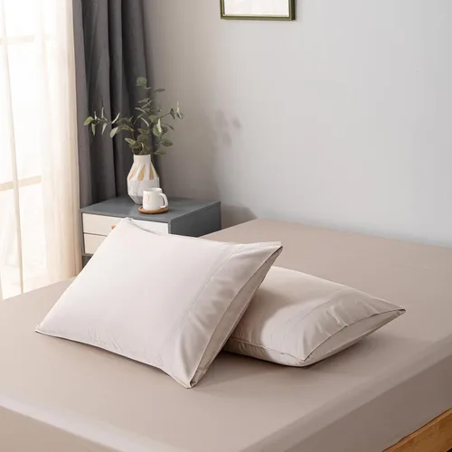 Miniatura 22 de Bella Coterie - Juego de fundas de almohada de viscosa de bambú de lujo, 100% cultivadas orgánicamente, ultra suave, refrescante, 2 piezas [Champán]