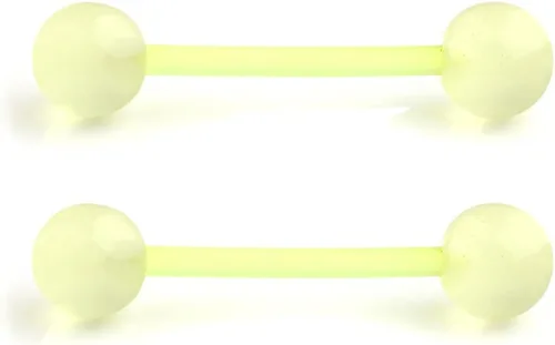 Miniatura 6 de Ruifan - Piercing para el pezón o la lengua de acrílico flexible que brilla en la oscuridad, de 0.49 oz y 0.630 pulgadas