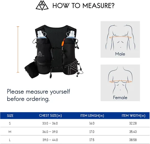 Miniatura 8 de Haimont 8L Trail Running Hydration Vest with Soft Flasks 2L Bladder Compatible, Bounce-Free Fit, Front Storage, Pole Loops, Whistle