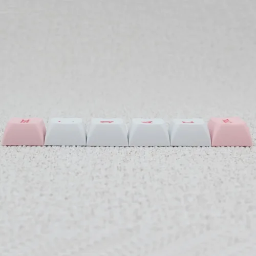 Miniatura 3 de Animal Rabbit - Lindas teclas de conejo personalizadas para teclado mecánico, 130 teclas de sublimación de tinte PBT (conejo rosa)