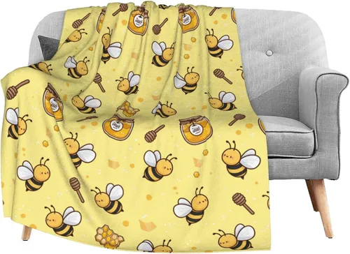 Dujiea Manta de franela mullida de miel de abejas de 40 x 50 pulgadas, manta súper suave y ligera para sofá, silla, manta de cama acogedora para