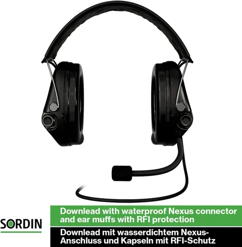 Miniatura 5 de Sordin MIL CC Ear Muffs - Military Ear Defenders w/Radio Connection, Microphone & Leather Headband - Tactical Earmuffs