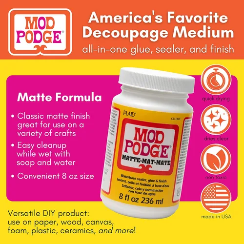 Miniatura 2 de Mod Podge – Sellador a base de agua, pegamento y acabado (8 onzas), CS11301 acabado mate