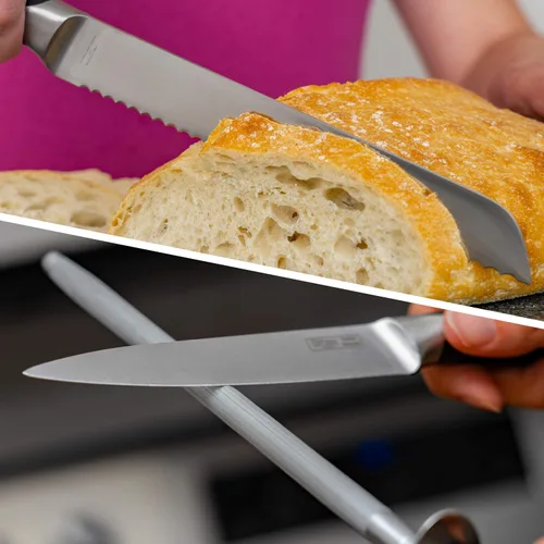Miniatura 7 de Slitzer Germany Juego de cuchillos de chef de 7 piezas, diseño ergonómico, cuchillos de chef de grado profesional, gran adición a cualquier cocina