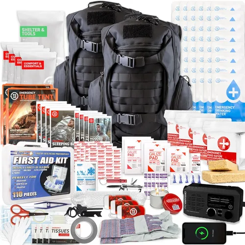 Miniatura 4 de 72 HRS Kit de supervivencia de emergencia de lujo, kit de supervivencia de 72 horas para terremotos, huracanes, tsunamis, invierno, apagón, incluye