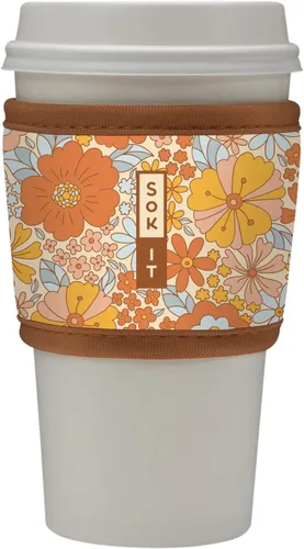 Miniatura 139 de Sok It HotSok Coffee & Tea - Funda de neopreno con aislamiento reutilizable (floral abstracto)