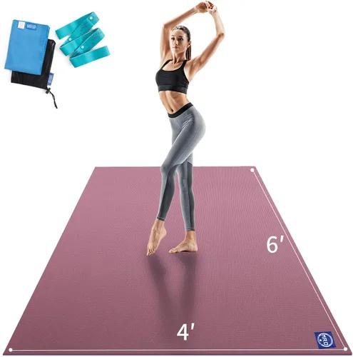 Miniatura 13 de MRO Extra Large Yoga Mat, 12'x6'/9'x6'/7'x5'/6'x4' (9MM) Extra Wide and Thick Exercise Mats for Home Gym Workout, Non-Slip, Soft for Women and Men