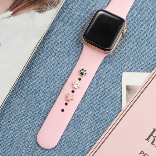 Miniatura 4 de 3 piezas de dijes decorativos compatibles con Apple Watch Band de 49/46/45/44/42/41/40/1.496 in, bandas de silicona para iWatch Series 11, 10, 9, 8