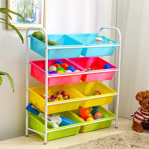 Miniatura 6 de WUWEOT Paquete de 5 cubos de almacenamiento grandes, 15 x 11.5 pulgadas, organizador apilable de plástico para aula, cesta de juguetes multiusos