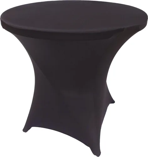 Miniatura 152 de Mantel de cóctel de elastano redondo de 24 pulgadas x 30 pulgadas de alto, color negro
