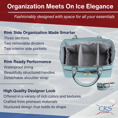 Miniatura 96 de CRS Cross Rink Side Tote. Ice Skating Accessory Bag-Figure Skating, Roller, Inline Skaters, Dance, Cheer.Organizes Guards Water Bottle Phone