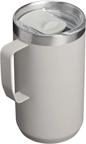Miniatura 3 de STANLEY Everyday Camp Mug de 24 onzas, tapa para beber, taza para café, té y bebidas, taza de café aislada de acero inoxidable, sin BPA, color ceniza