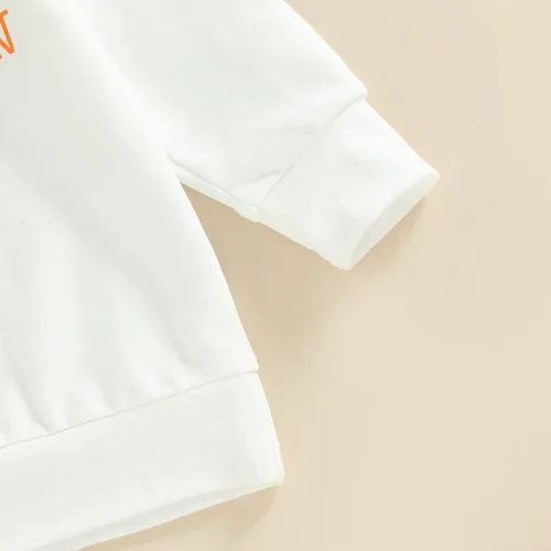Miniatura 16 de Conjunto de sudadera con cuello redondo y estampado de pastel de calabaza para niña, camiseta y pantalones acampanados