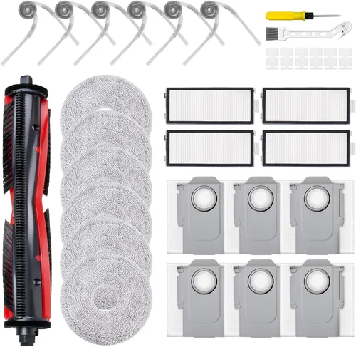 Miniatura 12 de 27 piezas Qrevo Curv 2 accesorios de repuesto compatibles con aspiradora robot Qrevo Curv 2 Flow, 1 juego de cepillo principal, 1 fregona