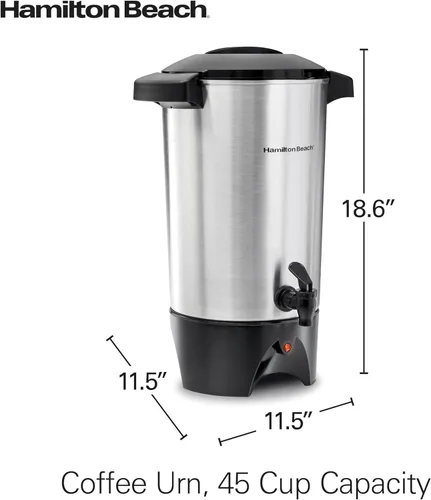 Miniatura 8 de Hamilton Beach Urna de café de 45 tazas y dispensador de bebidas calientes, color plateado