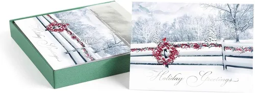 Miniatura 7 de Canopy Street Obra maestra de tarjetas navideñas de trineo / Juego de 16 tarjetas de fiesta en caja con sobres rojos a juego / Tarjetas navideñas