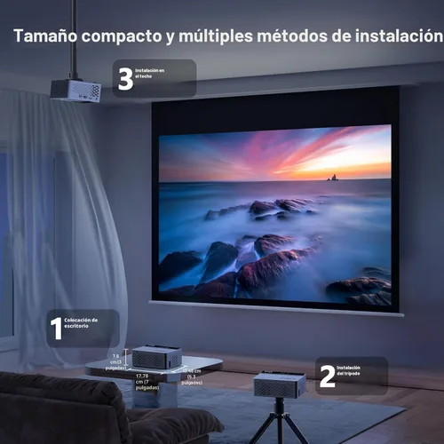 Miniatura 8 de TMY Mini proyector, proyector Bluetooth mejorado con pantalla, proyector portátil Full HD de 1080P, proyector de películas compatible con TV Stick