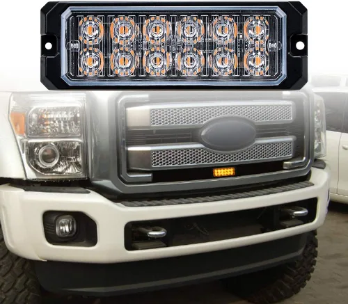Miniatura 6 de CORP 40X Amber 12 LED súper delgado de advertencia de emergencia intermitente, barra de luz estroboscópica, montaje en superficie, coche, camión