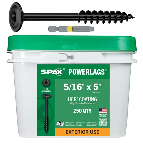 Miniatura 36 de SPAX Tornillos de retraso de madera estructural con cabezal de arandela exterior de 1/4" x 2-1/2", broca Torx T-Star (50 EA) incluida, resistente a