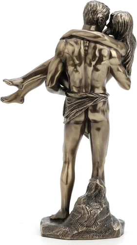 Miniatura 4 de Veronese Design 11 3/8 pulgadas los amantes nupcial llevan la escultura desnuda artística del final del bronce antiguo de la resina del molde en frío