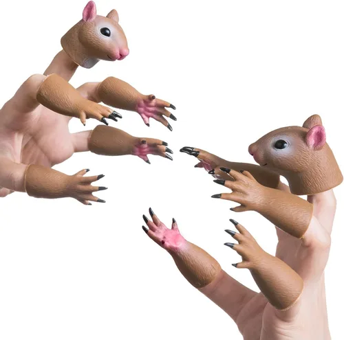 Miniatura 5 de Handi - Marioneta de mano con diseño de ardilla, marionetas de animales para el dedo para niños.
