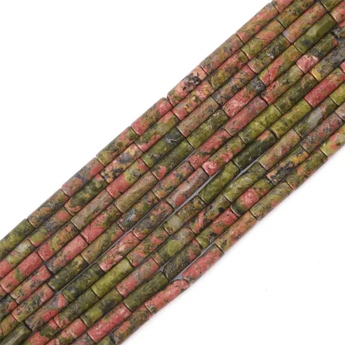 Miniatura 26 de BEADIA Cuentas de tubo de jade amarillo natural rectangulares 4x13mm, cuentas de piedra de 40cm/hebra para hacer joyas Rectángulo de jade amarillo