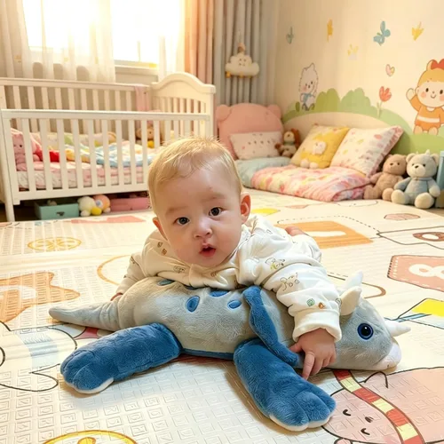 Miniatura 6 de Weighted Dinosaur Plush Toy, 23.5"/4.5 Pounds, Giant Blue Triceratops Dinosaur Plush, Autism Sensory Toys, Anti-Stress Weighted Stuffed Animals for
