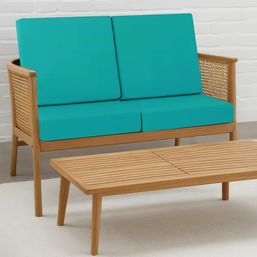 Miniatura 8 de idee-home Juego de 2 cojines para sillas de exterior, cojines de asiento impermeables para muebles de patio, almohadilla de repuesto para silla