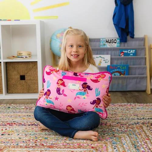 Miniatura 6 de Wildkin Tapete para siesta de terciopelo para niñas – Tapete suave y acogedor para dormir con manta integrada para guardería, preescolar, jardín